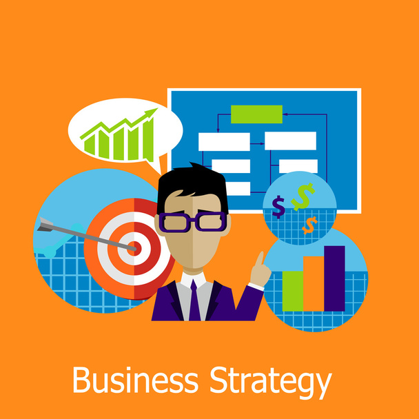 Business Strategy Concept Design Style - Vektör, Görsel