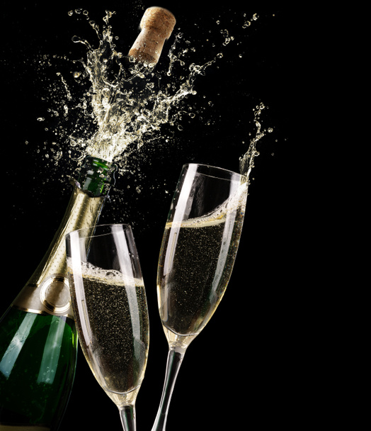 Popping Champagne e toast Of Midnight
 - Foto, immagini