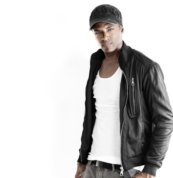 Fekete férfi divat modell - Fotó, kép