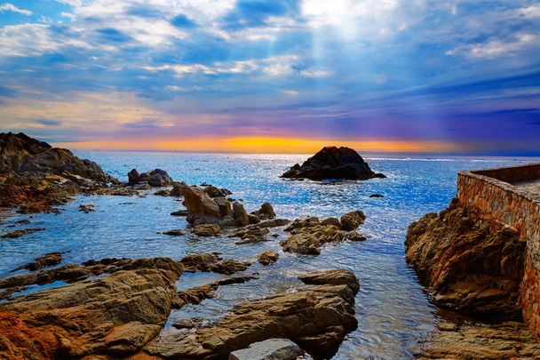 Льорет-де-Мар Пляж восход в Коста Брава - Фото, изображение