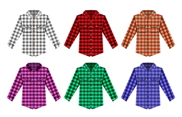 Lumberjack check shirts lumberjack old fashion patterns - Vector, Image