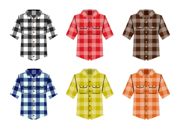 Houthakker selectievakje shirts houthakker oude mode patronen - Vector, afbeelding