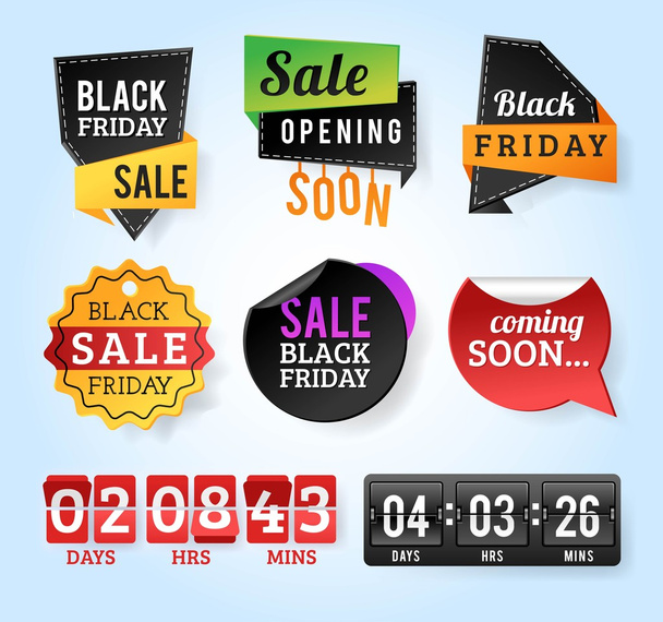 Distintivos de venda Black Friday
 - Vetor, Imagem