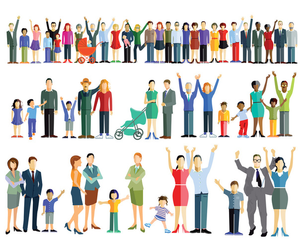 Crowd people and groups - Vector, Image
