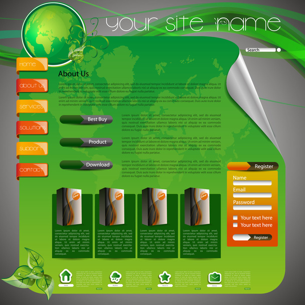 Eco webové stránky šablona - Vektor, obrázek