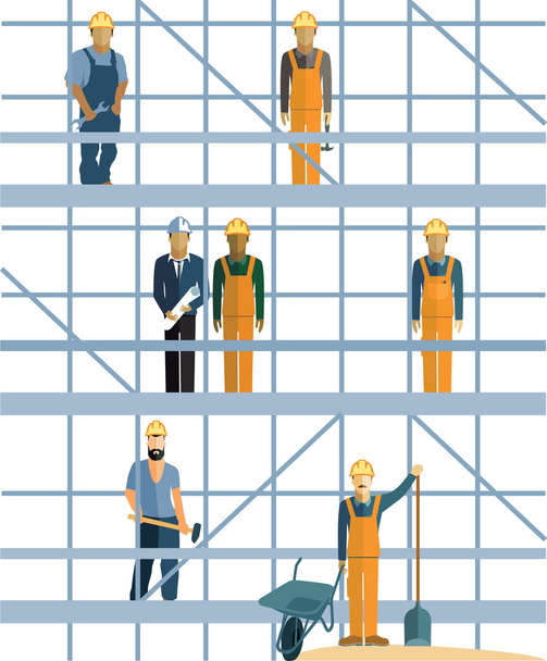 stavební dělníci, lidé - Vektor, obrázek