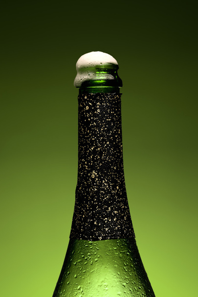 Wet Champagne bottle close-up - Photo, Image