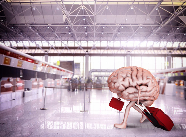 Brain escape with luggage - Photo, Image