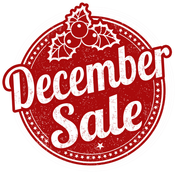 December sale stamp - Vector, Image