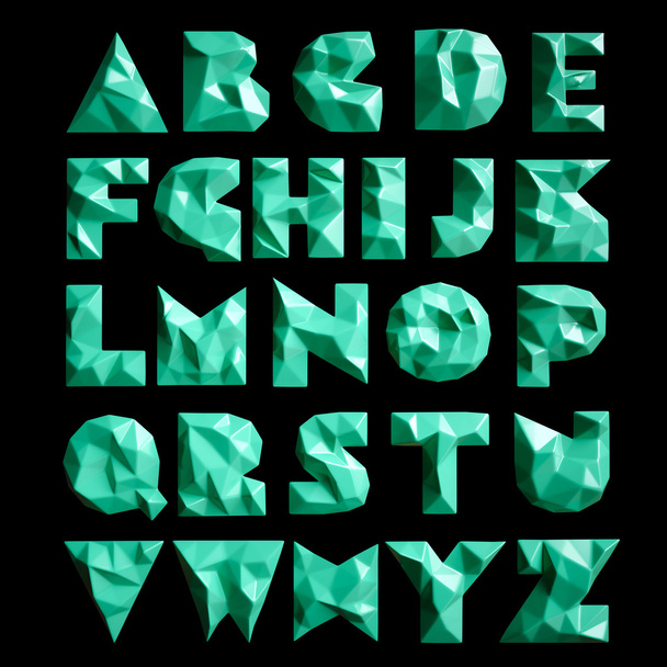 3d set geometric shapes alphabet letters - Photo, Image