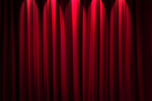 Brightly lit curtains in theatre concept - Φωτογραφία, εικόνα