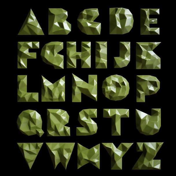 3d set geometric shapes alphabet letters - Φωτογραφία, εικόνα
