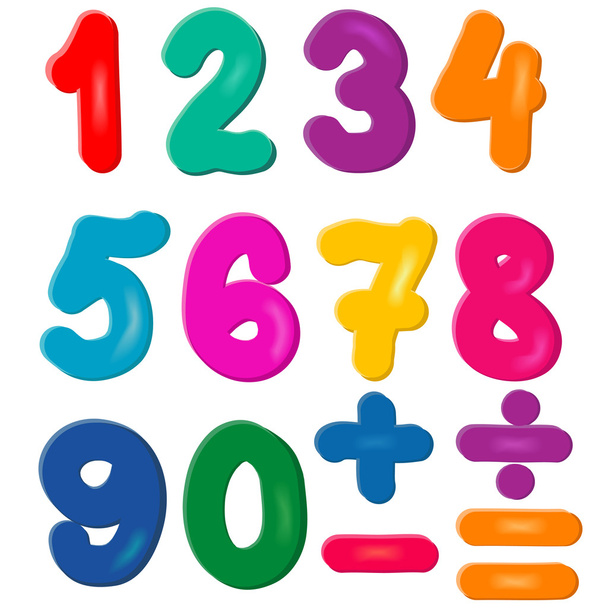 Brightly Colored Numbers - Fotoğraf, Görsel