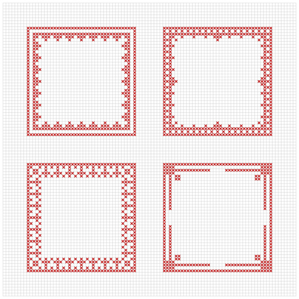 Skandinávský styl cross stitch vzor - Vektor, obrázek