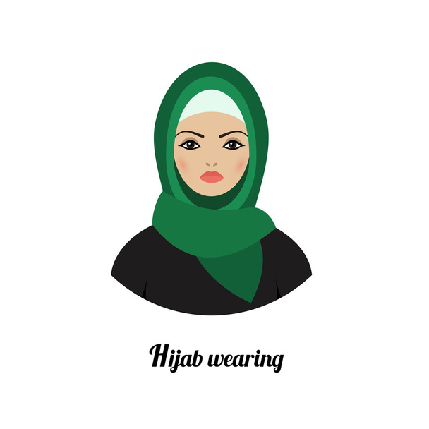 Müslüman kız avatar. - Vektör, Görsel