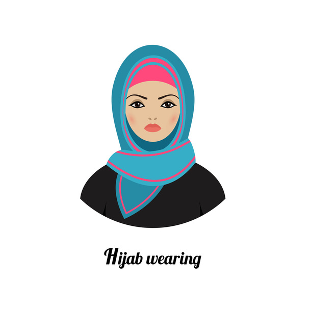 Μουσουλμανικές κορίτσι avatar. - Διάνυσμα, εικόνα
