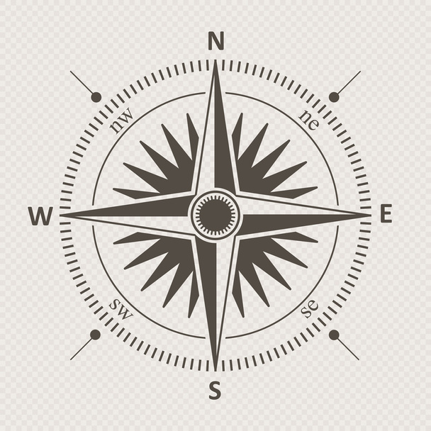 Vintage wind rose isolated - Vector, Image