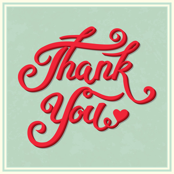 Thank You hand drawn lettering - Vector, Image