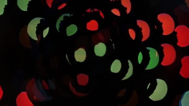 Abstract lights bokeh op zwarte achtergrond. Vorm - Video