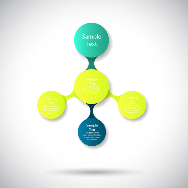 vector infographics metaball round diagram template for business presentations - ベクター画像