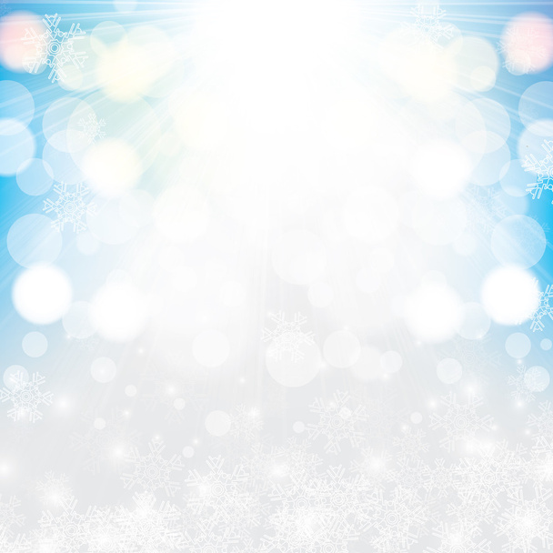 Абстрактные зимние серебристо-голубые снежинки
   - Вектор,изображение