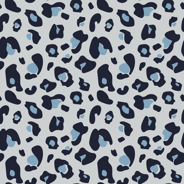 Muted seamless leopard pattern in shades of muted blue - Vettoriali, immagini