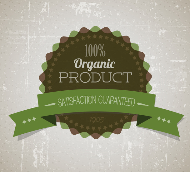 Old vector round retro vintage grunge label for organic product - Vector, Image