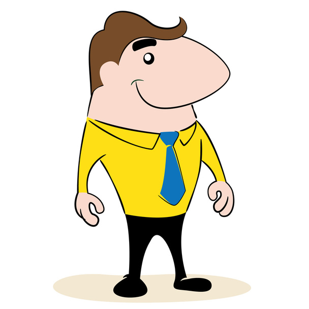Illustration mascot executive person with social clothes. Ideal for catalogs, informative and institutional material - Vector, Image