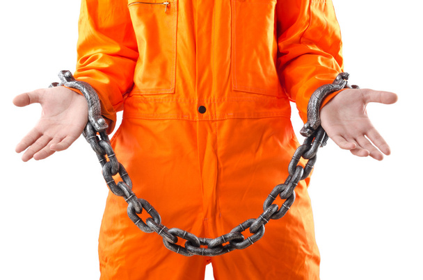 Bűncselekmény narancssárga köpenyt, a börtönben - Fotó, kép