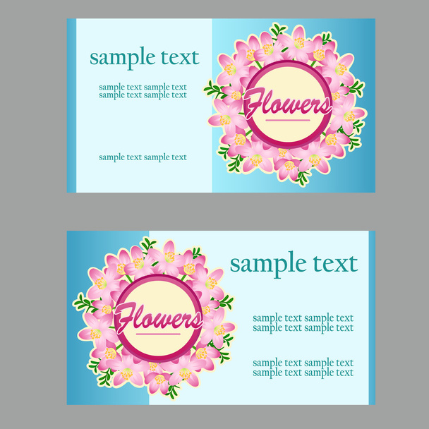 Two business cards with floral disign for your needs - Vektor, Bild