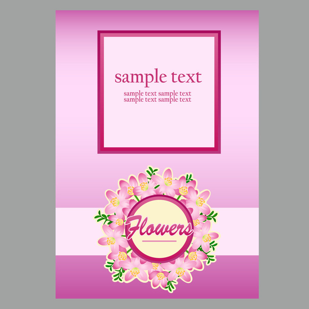 Poster for text in floral style, light pink background - Vektor, Bild