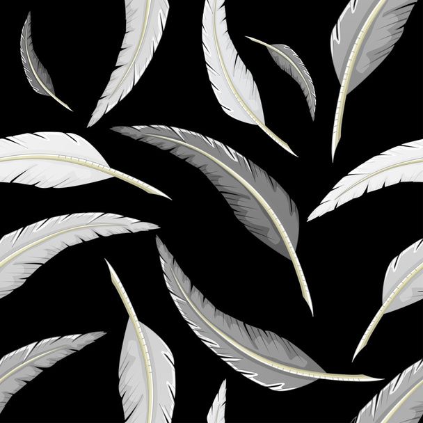 White and black quill pattern - Wektor, obraz