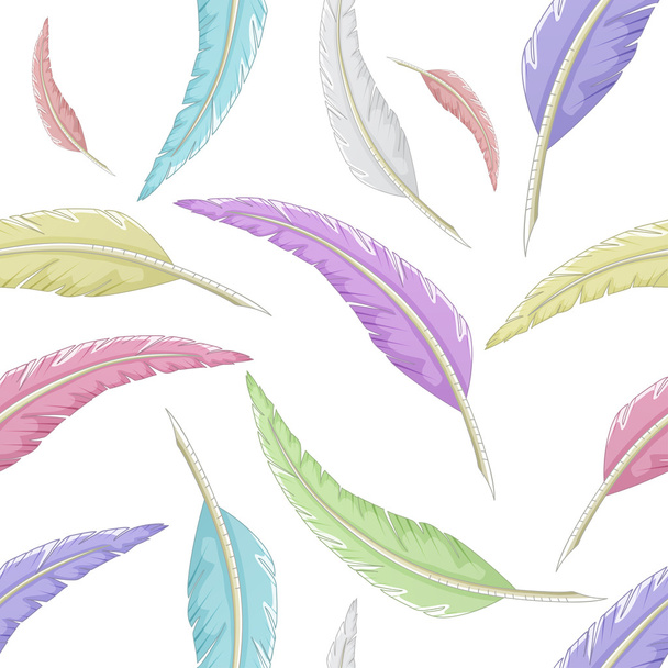 Multicolored quill pattern on white - Vector, Image