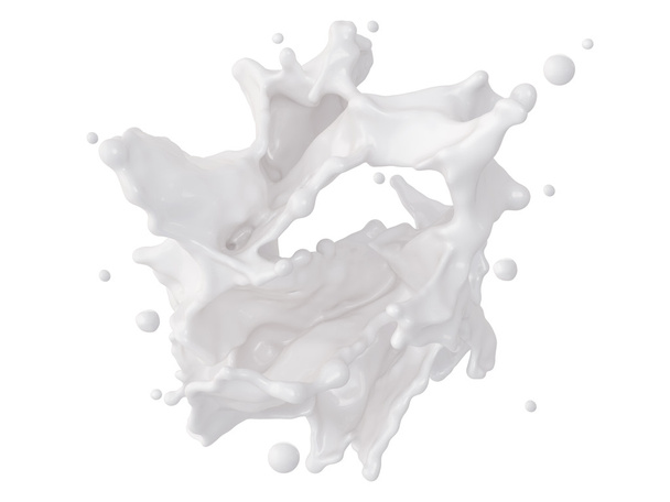 3d abstract dynamic milk splashing - Foto, imagen