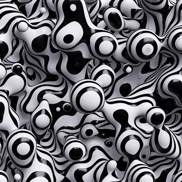 3d abstract wavy bubbles background - Fotoğraf, Görsel