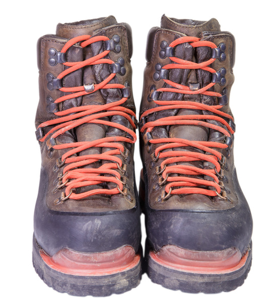Sledování staré hnědé kožené boty. - Fotografie, Obrázek