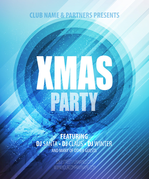 Christmas night party poster or flyer. Vector illustration - Vector, Image