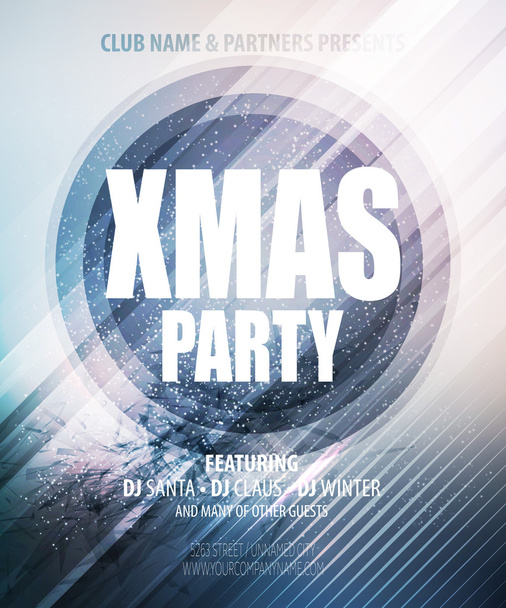Christmas night party poster or flyer. Vector illustration - Vector, Image