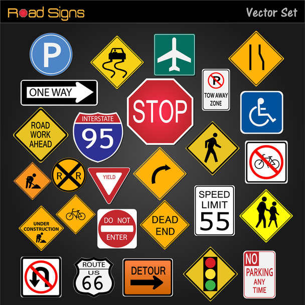 yol işaretleri - Vektör, Görsel