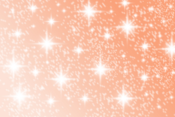 schöne weiße Sterne, die auf verschwommenem Cadmium-Orange-Digitalhintergrund leuchten - Foto, Bild
