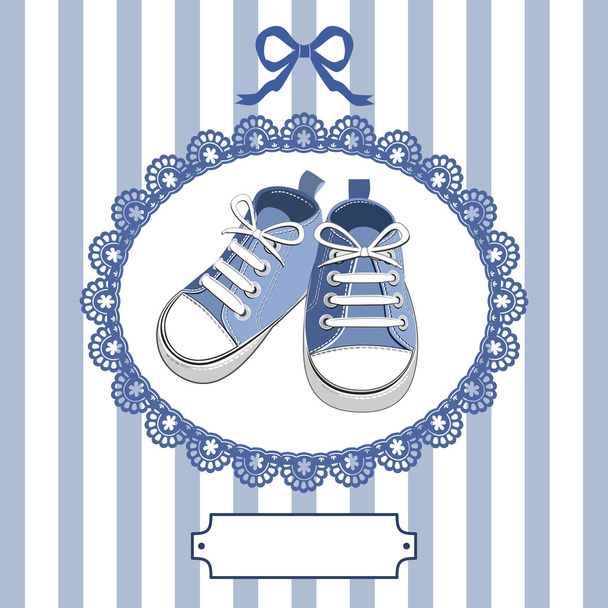 Scarpe da bambino blu e telaio
 - Vettoriali, immagini