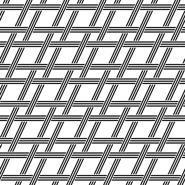 nahtloses schwarz-weißes diagonales Webmuster - Vektor, Bild