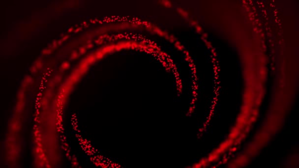 abstrakte rote Spiralbewegung von Teilchen mit erstaunlicher Schärfentiefe - Filmmaterial, Video