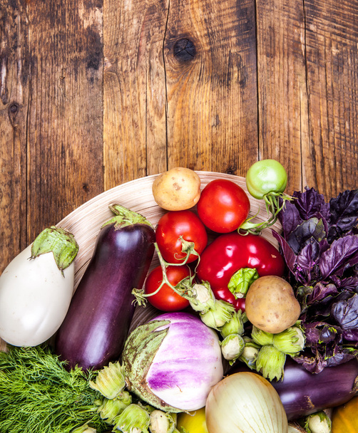 fresh vegetables on wooden background - Photo, image
