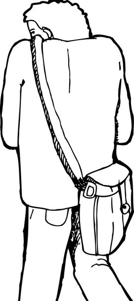 Outline of Person Looking Over Shoulder - Vector, Image