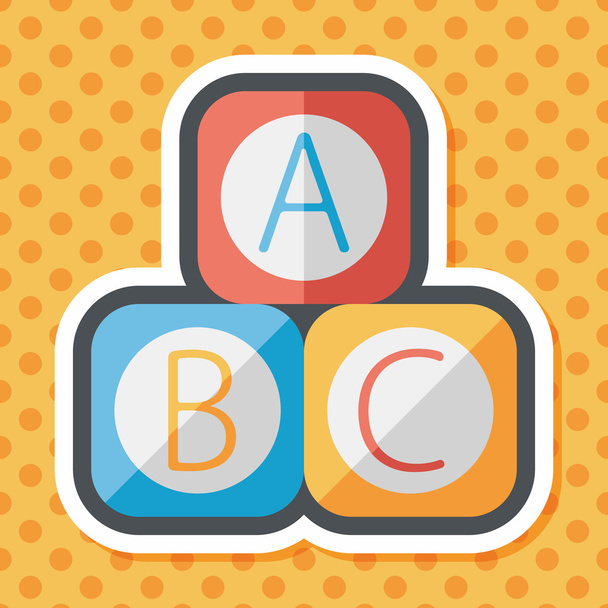 ABC blocks flat icon with long shadow,EPS 10 - Vektor, obrázek