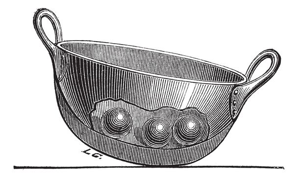 Keittäminen Pan vintage kaiverrus
 - Vektori, kuva