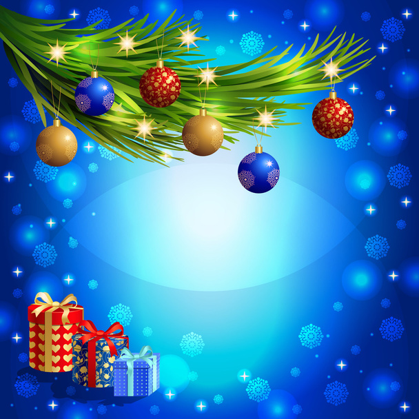 Vektor Weihnachtsgrußkarte mit Geschenken - Vektor, Bild
