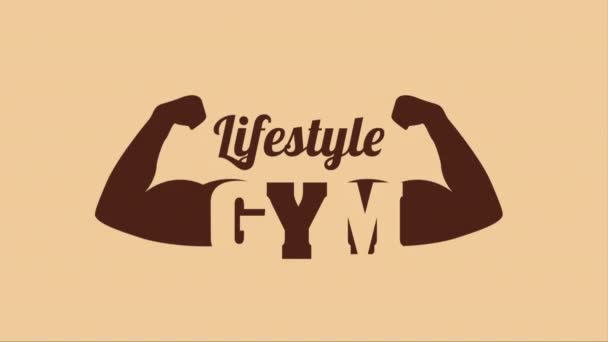Centrum fitness ikona designu - Materiał filmowy, wideo
