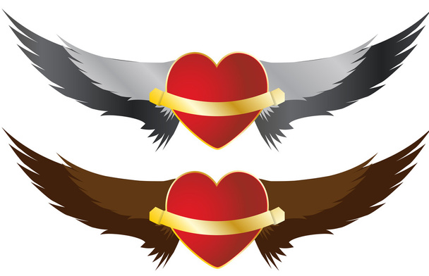Крылья сердца
 - Вектор,изображение
